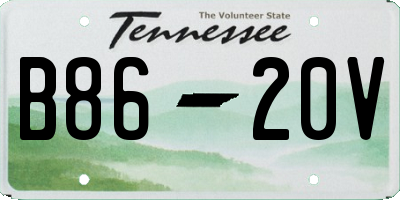 TN license plate B8620V