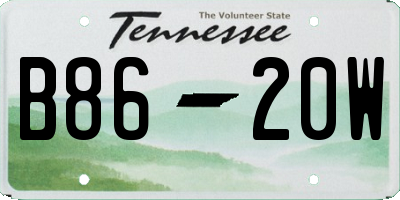 TN license plate B8620W