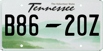 TN license plate B8620Z