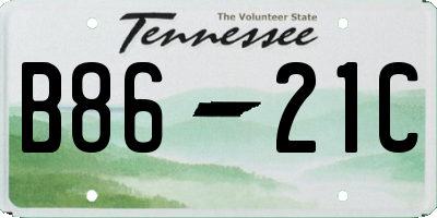 TN license plate B8621C