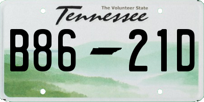 TN license plate B8621D