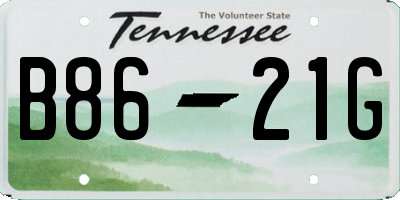 TN license plate B8621G