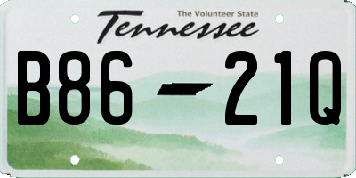 TN license plate B8621Q