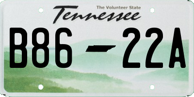 TN license plate B8622A