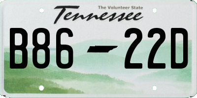 TN license plate B8622D