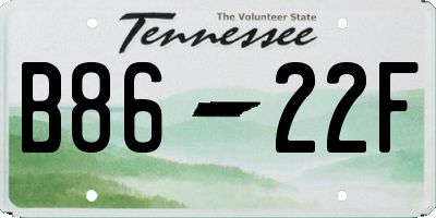 TN license plate B8622F