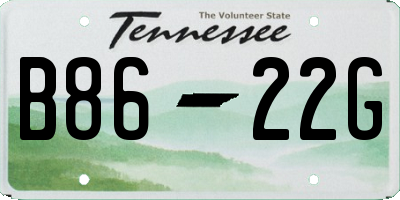 TN license plate B8622G
