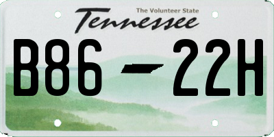 TN license plate B8622H