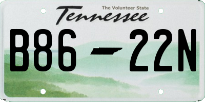 TN license plate B8622N