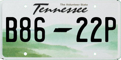 TN license plate B8622P