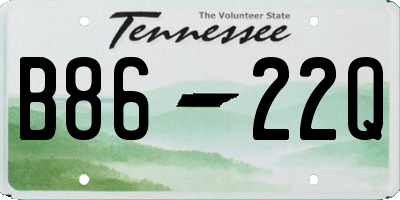 TN license plate B8622Q