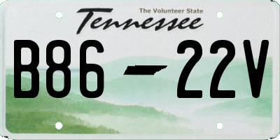 TN license plate B8622V