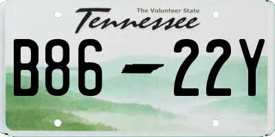 TN license plate B8622Y