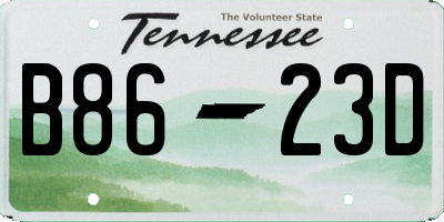 TN license plate B8623D