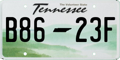 TN license plate B8623F