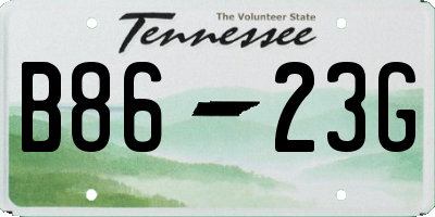 TN license plate B8623G