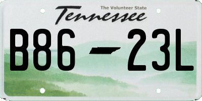 TN license plate B8623L