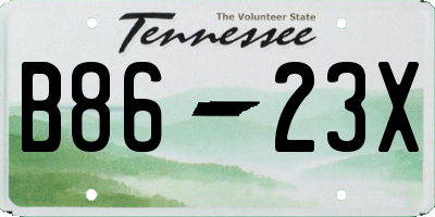 TN license plate B8623X