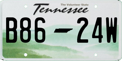 TN license plate B8624W