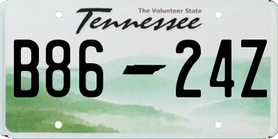 TN license plate B8624Z