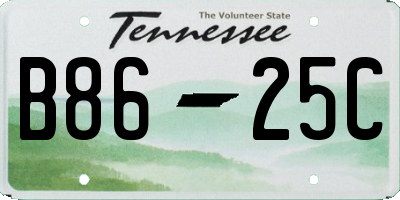 TN license plate B8625C