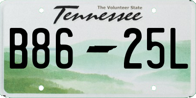 TN license plate B8625L