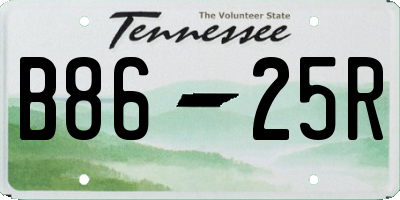 TN license plate B8625R