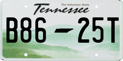 TN license plate B8625T