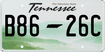 TN license plate B8626C
