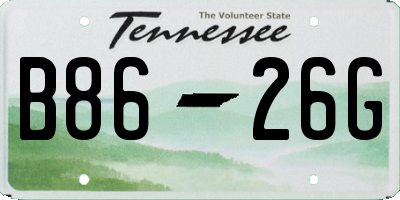 TN license plate B8626G