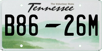 TN license plate B8626M