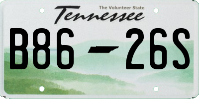 TN license plate B8626S
