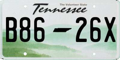 TN license plate B8626X