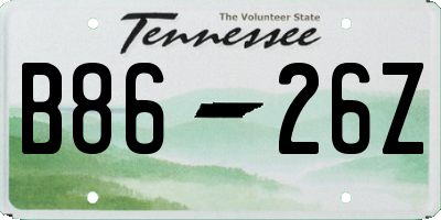 TN license plate B8626Z