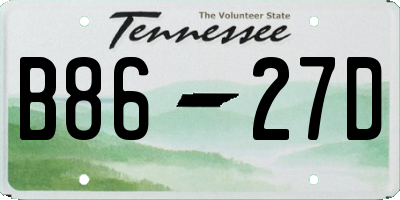 TN license plate B8627D