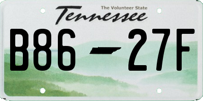 TN license plate B8627F