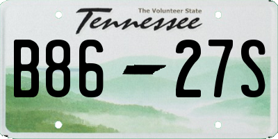 TN license plate B8627S