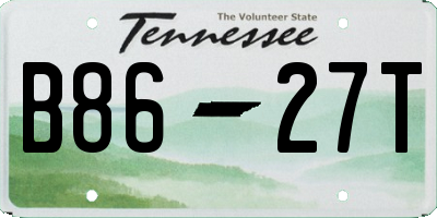 TN license plate B8627T