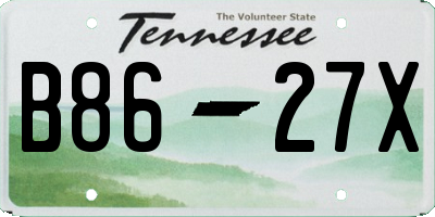 TN license plate B8627X