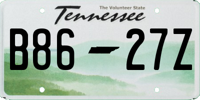 TN license plate B8627Z