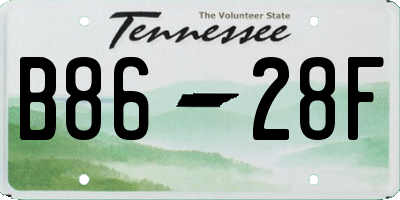 TN license plate B8628F