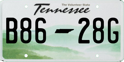 TN license plate B8628G