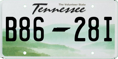TN license plate B8628I
