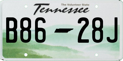 TN license plate B8628J