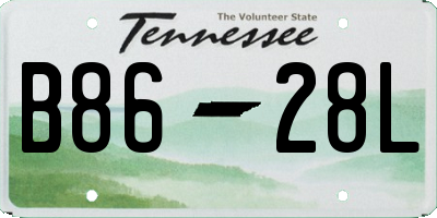 TN license plate B8628L