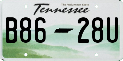 TN license plate B8628U