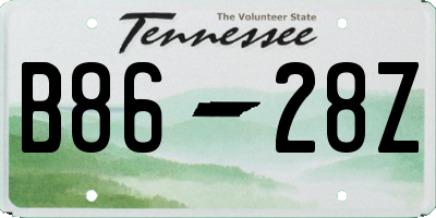 TN license plate B8628Z
