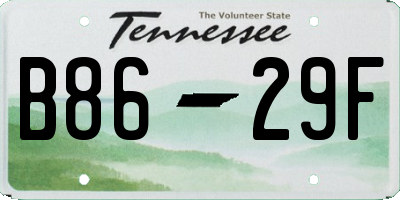 TN license plate B8629F