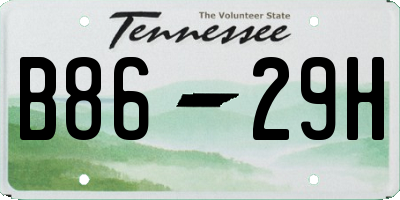 TN license plate B8629H