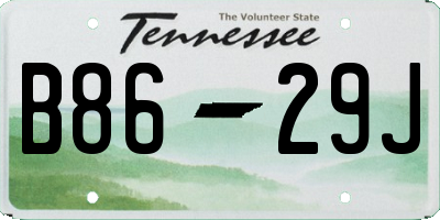 TN license plate B8629J